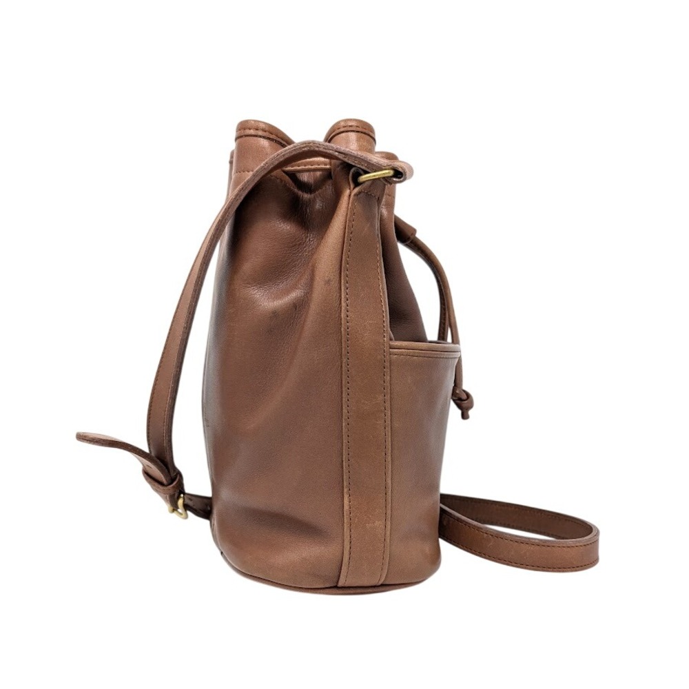 Vintage Coach 4021 Drawstring Pocket Bucket Bag Cocoa Brown Leather Rare 1990s - Picture 11 of 12